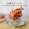 Oil Filter Tray Stainless Steel Fried Food Draining Rack Frying Filter with Drip Pan Mesh Draining Basket Oil Strainer Tray. 
