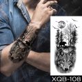 5PCS Waterproof Temporary Tattoo Sticker Praying Cross Lion Tiger Wolf Cross Wild Animal Women Men Arm Fake Sleeve Tattoos.