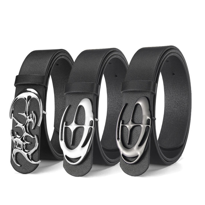 Fashion And Creative Geometric Alloy Pin Buckle Belt Simple Men's Casual Belt Individual Men's Birthday Wholesale