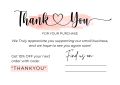 Double Sided Thank You Business Custom Logo Cards Extra Glossy Thanks Cards For Customer Satisfaction QR Code Cards With Custom Message And Custom Image With High Quality Thank You Card Material. 