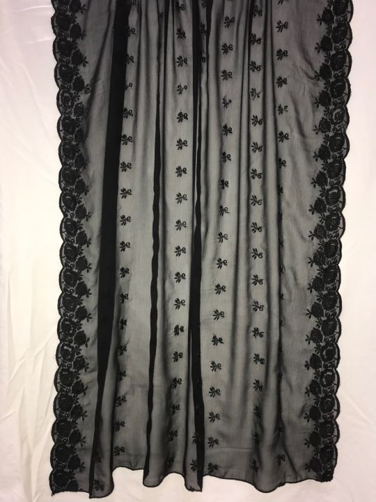 Chiffon gray dupatta with light gray border main image 1