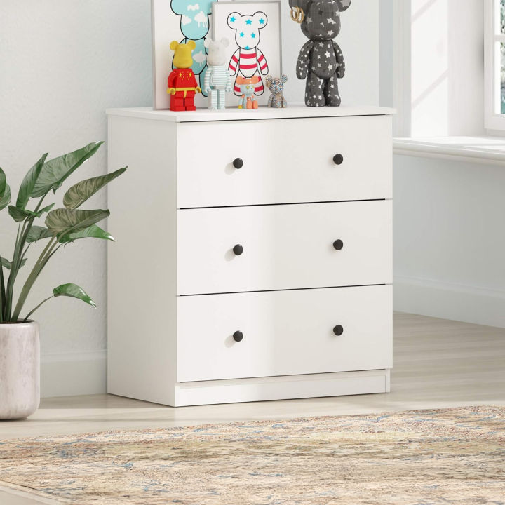 Furnisha Furniture Chest of 3 Drawers Storage Cabinet with knob for Living Room | Multipurpose Use Storage Wardrobe for your home & Office 32/28''