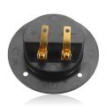 Black Brand New Speaker Terminal Connectors Round Boxes with 2 Banana Jack Gilded Subwoofer Stereo Plug Spring Cup Connection. 