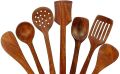 Utensils Set, Wooden Cooking Utensil Set Non-Stick Pan Kitchen Tool Wooden Cooking Spoons and Spatulas Wooden Spoons for Cooking Spoon Set of 8 (7 spoon 1 stand). 