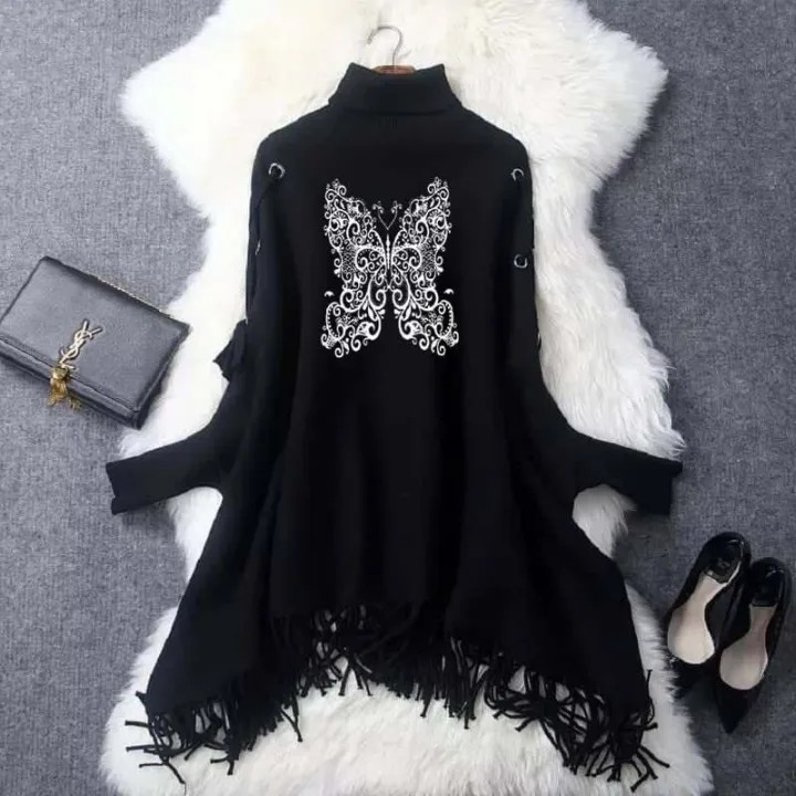 Women's%20Ayelet%20Printed%20Batwing%20Poncho.%20%20Fabric%20Two%20Fleece%20Best%20For%20Winters%20%20Standard%20Free%20Size.%20Chest%2035%20Length%2030%20%20-%20-%20Image%205