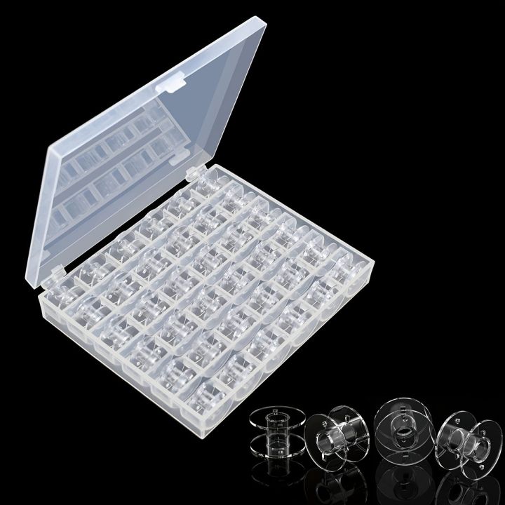 36 Grid Clear Spool Box Plastic Thread Bobbin Storage Case for Sewing ...