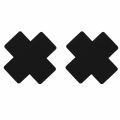 US STOCK 20pcs Black Women Cross Shape Self-Adhesive Disposable Satin Nipple Cover Breast Pasties Stickers for Strapless Clothes.