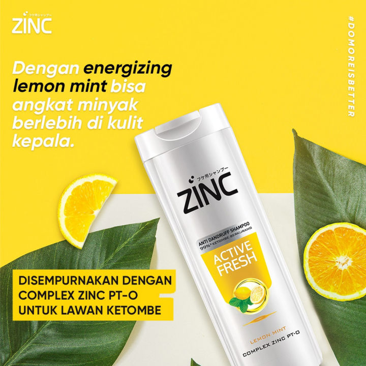 Zinc Shampoo Anti Dandruff Active Fresh With Lemon   (340ml)