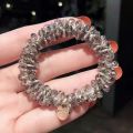 3pcs Full Beads Hair Tie Crystal Hair Ties Elastic Hair Scrunchies Faux Pearl Hair Ropes Ponytail Holders Hair Accessories For W. 