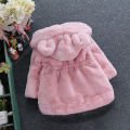 Winter baby girl clothing artificial fur jacket fleece hooded warm cotton clothing girl Parker coat children outdoor children's. 