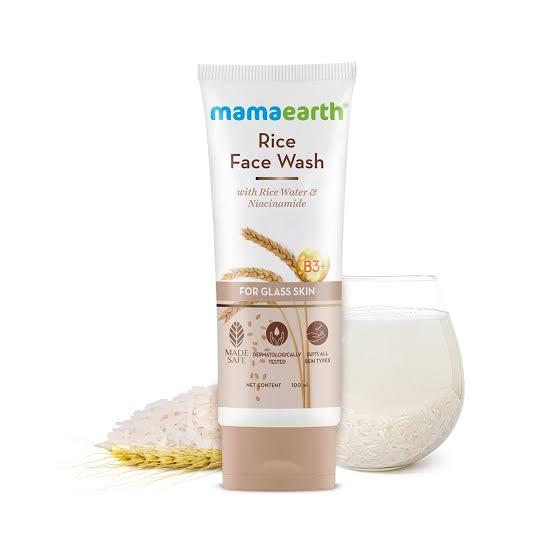Mamaearth Rice Face Wash 100 Ml Gentle Facial Cleanser for Normal to Oily Skin Hydrating And Nourishing