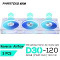 PHANTEKS D30-120 12cm ARGB splicing-free chassis cooling fan 30mm thick 7 blades high wind pressure four-sided illusion. 