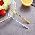 6Pcs Stainless Steel Fruit Fork Small Toothpick Multifunctional Fruit Stick Gold Moon Cake Knife Food Picks Kitchen Accessories. 