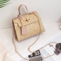 Trendy Fashion Women's Bbag New Personality Woven Handbag Temperament Kelly Bag Straw Woven Bag. 