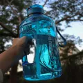 3 Liter Water Bottles with Times to Drink Motivational Straw Sports Big Jug with Handle Leak Proof BPA Free for Men and Women. 