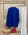 Farah Firdousi Solid-coloured button-down shirts with culottes. 