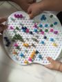 Pin Board -Peg Board Toy for Kids-Nail Puzzle-Mosaic Puzzle Board - Creative Game Activity - Dimension(16.5× 16.5)cm - Multicolor. 