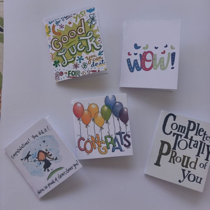Congratulations (b) Mini Cards - Pack of 5 - Size (5 x 5) cm