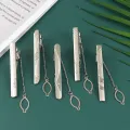 1Pc New Men Silver Necktie Tie Clip Stainless Steel Plain Clasp Bars Pins Clips. 