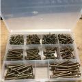 200pcs Box Pack Colored Zinc Plated Fiberboard Nails M3-M4 Countersunk Cross Self-Tapping Woodworking Screws. 