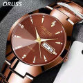 ORUSS Watch Men Quartz Watch for Lovers Luxury Women wristwatch Stainless Steel Waterproof Men's Watches Couple Give Gift. 