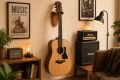 Premium Wooden Guitar Wall Mount Hanger | Acoustic & Electric Guitar Holder | Wall Mounted Guitar Hook Stand | Solid Wood Guitar Rack.