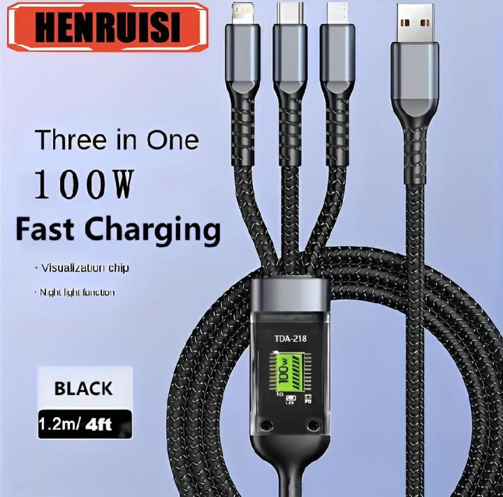 recharge anywhere with our 3 in 1 charging cable
