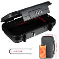 Portable Safe Box Travel Safe Box Large Capacity Security Lockbox Code Waterproof Key Lock Box with Removable Cable Handle. 