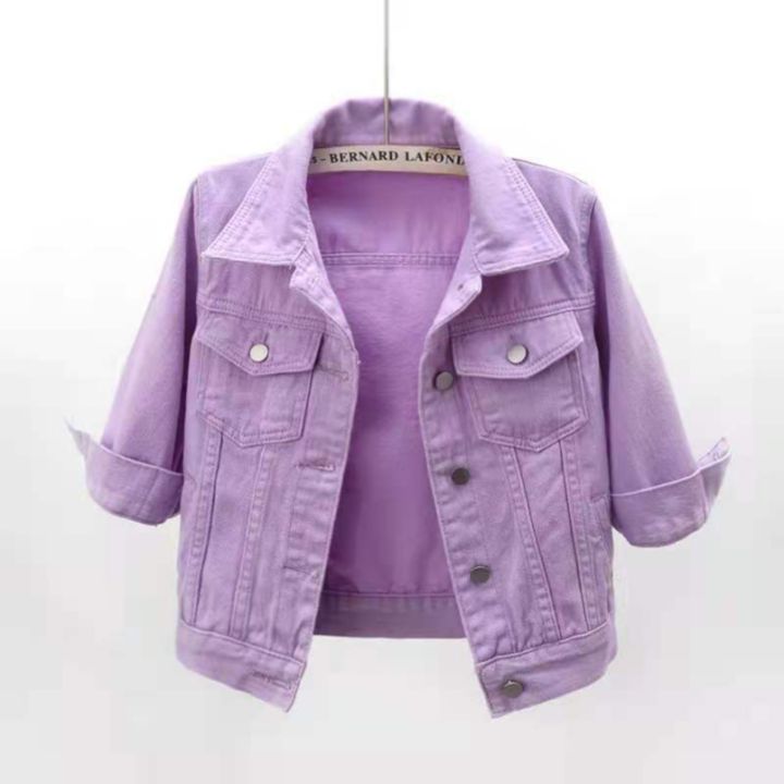 Women%20Denim%20Jacket%20Spring%20Autumn%20Short%20Coat%20Pink%20Jean%20Jackets%20Casual%20Tops%20Purple%20Yellow%20Purple%20Blue%20Loose%20Tops%20Lady%20Outerwear%20-%20Image%203