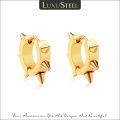 LUXUSTEEL Punk Spike Rivet Huggies Hoop Earrings For Men Women Unisex 316L Stainless Steel Gothic Rock Party Jewelry 2Pcs. 