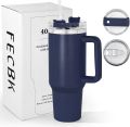 1200ml 900ml and 600ml Tumbler With Handle Straw Lid Insulated Tumbler Thermos Travel Coffee Mug. 