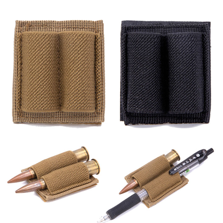 Tactical Patch 2-Round Holder Adhesive 2 Hole Cartridges Hook Loop Patch Hunting Rifles M4 Shotgun Bullet Pouch