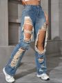 Y2K American Retro Jeans 2026 Light Washed Ripped Denim Pants High Waist Baggy Straight Leg Autumn Trend. 