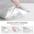 1pc Simulated Silk Smooth Plain Pillowcase Soft Double-sided White Black Grey Khaki Blue Pink Pillow Case Skin Friendly Bedding.