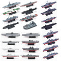 8pcs/set 4D Assembly Warship Submarine Carrier Moscow Reagan Aegis Ship Model Kits 1/1000 15cm Puzzle Toys For Children.