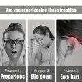 2 Pairs Eye Glasses Ear Grippers Soft Knit Glasses Arm Cushion for Glasses Behind Ear Anti Slip Eye Glass Ear Grips Ear Pads. 