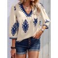 Plus Size Women's Casual V-neck Shirt Woman Loose Summer Casual Outdoor Tee Shirt Breathable Tops.