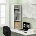  3-Tier No Tool Assembly Open Shelf Bookcase, White black brown. 