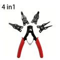 4-In-1 Circlip Pliers Set Snap Ring Pliers Multi Crimp Removable Plier Head Retaining Circlip Pliers Hand Tools Multifunctional. 