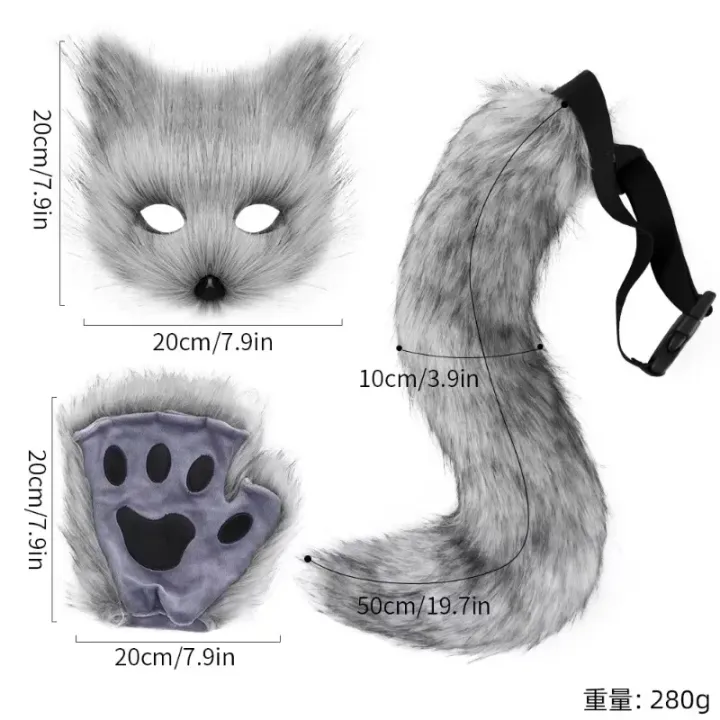 Fluffy%20Fur%20Fox%20Half%20Face%20Mask%20Foxes%20Tail%20Cat%20Paws%20Gloves%20and%20Wolf%20Therian%20Mask%20Set%20Halloween%20Cosplay%20Costume%20Accessories%20Party%20-%20Image%202