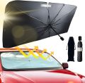 Car Windshield Sun Shade Umbrella, Upgraded Car Windshield Cover Sunshade 360°Rotation Bendable Shaft, UV Block for Car Front Window, Foldable sunshades Suitable for Most Cars. 
