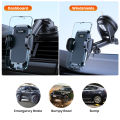 TOPK Car Phone Holder 2 in 1 Car Phone Mount for Car Dashboard/Windscreen One Button Release and 360° Rotation for All Phones.