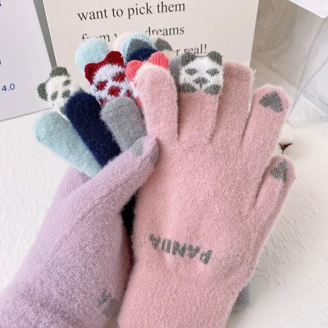Cute%20Panda%20Men%20And%20Women's%20Winter%20Warmth%20Wool%20Split%20Finger%20Riding%20Touchscreen%20Knitted%20Gloves%20-%20Image%203