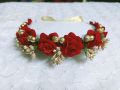 Red gorgeous gajra for khopa and hair bun - Artificial gajra for holud, wedding, falgun or parties.