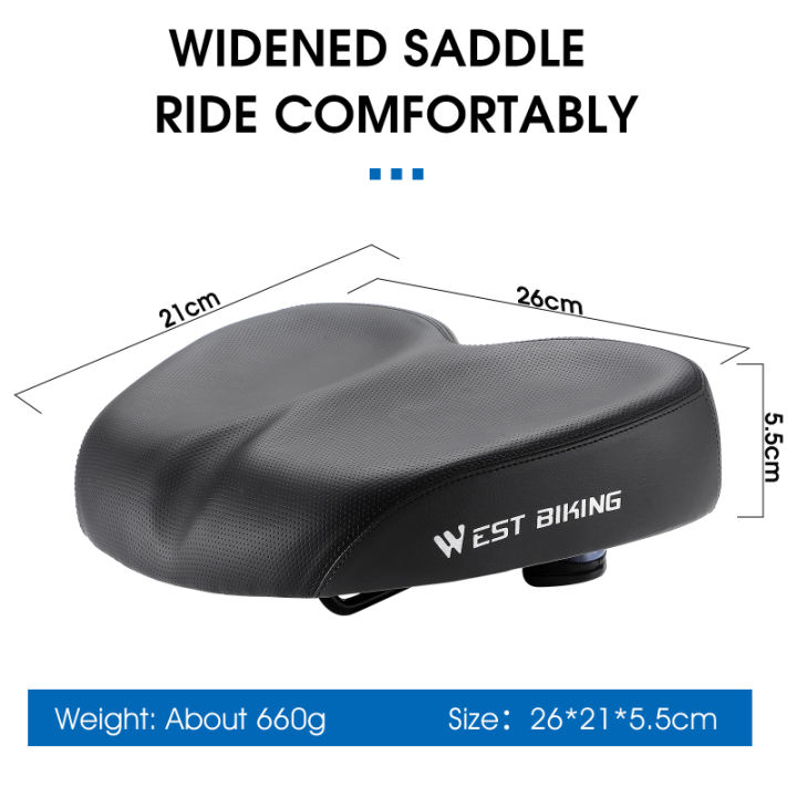 WEST%20BIKING%20Comfortable%20Bicycle%20Saddle%20Double%20Shock%20Absorption%20Commuter%20Cycling%20Seat%20High%20Elastic%20Widen%20MTB%20Road%20Bike%20Cushion%20-%20Image%207