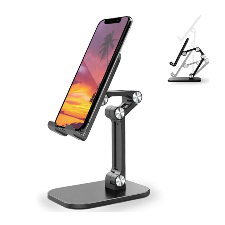 Premium Mobile and Tablet Holder - Adjustable Flexible Stand - Foldable Anti-Slip Design for Study and Office Use