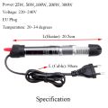 25W/50W/100W/200W/300W Aquarium Submersible Fish Tank Automatic Water Heater Constant Temperature Heating Rod EU Plug. 