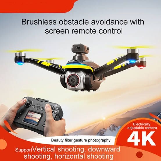 {REMOTE DISPLAY] Drone 4k Profesional HD Camera Obstacle Avoidance Aerial Photography Brushless Motor Foldable Quadcopter(Three 6K Camera) DG