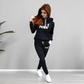 Autumn Winter Daily Casual Sporty Hoody Outfit Women's Jogger Set Hoodies and Sweatpants Female Home Outdoor Comfort Sportswear. 