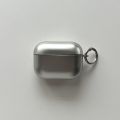Fashion Simple Electroplated Silver Matte and Glossy Protective Earphone Case with Metal Ring for AirPods 5 1 2 3 4 Pro2 Pro3.